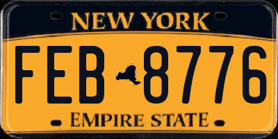 NY license plate FEB8776