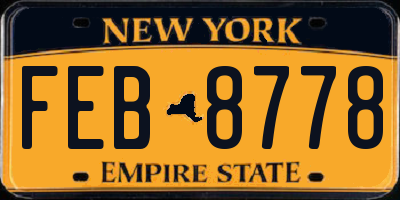 NY license plate FEB8778