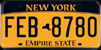 NY license plate FEB8780