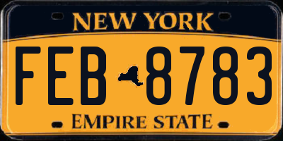 NY license plate FEB8783