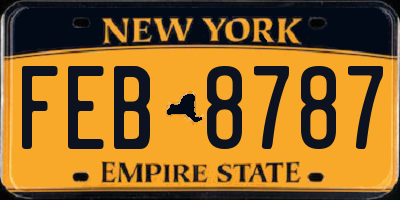 NY license plate FEB8787