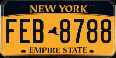 NY license plate FEB8788