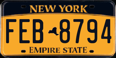NY license plate FEB8794