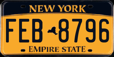 NY license plate FEB8796