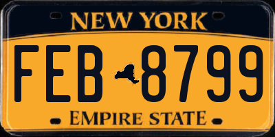 NY license plate FEB8799