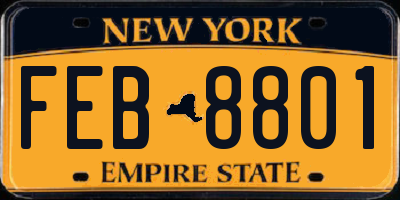 NY license plate FEB8801