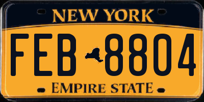NY license plate FEB8804