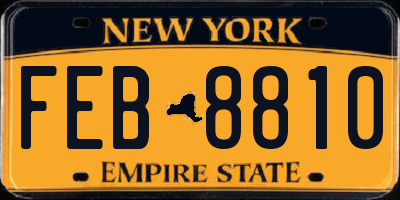 NY license plate FEB8810