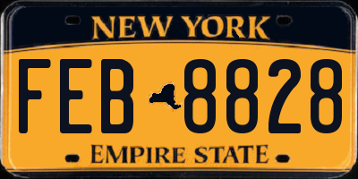 NY license plate FEB8828