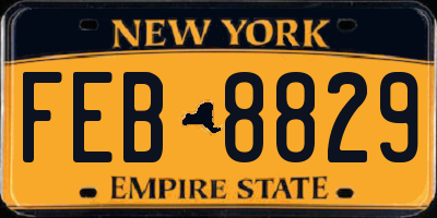 NY license plate FEB8829