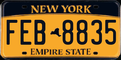 NY license plate FEB8835