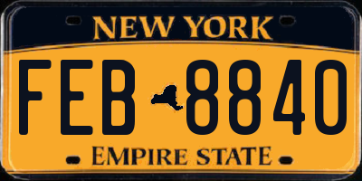 NY license plate FEB8840
