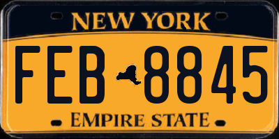 NY license plate FEB8845