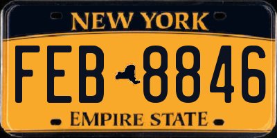 NY license plate FEB8846