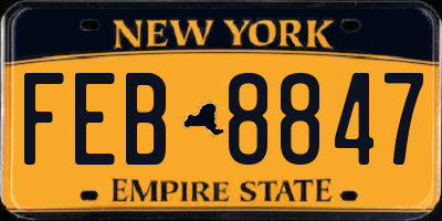 NY license plate FEB8847