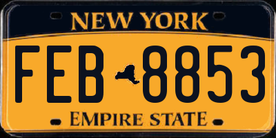 NY license plate FEB8853