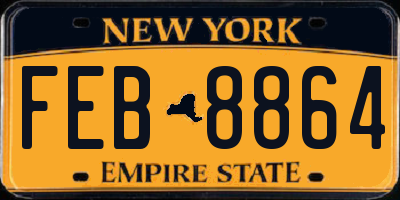 NY license plate FEB8864