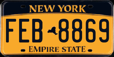 NY license plate FEB8869