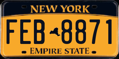 NY license plate FEB8871