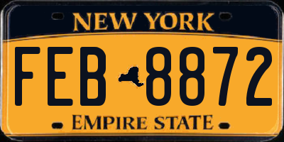 NY license plate FEB8872