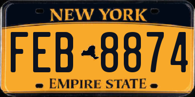 NY license plate FEB8874