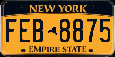 NY license plate FEB8875