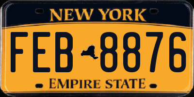 NY license plate FEB8876