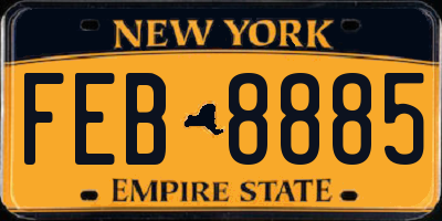 NY license plate FEB8885