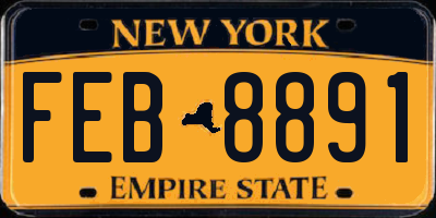 NY license plate FEB8891