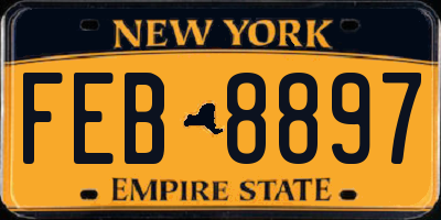 NY license plate FEB8897