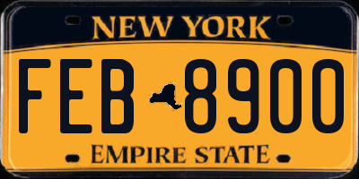 NY license plate FEB8900
