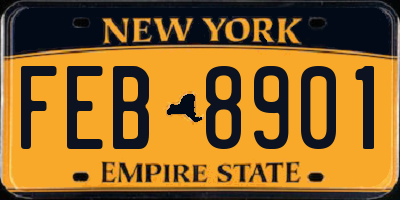 NY license plate FEB8901