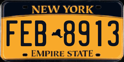 NY license plate FEB8913