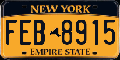 NY license plate FEB8915