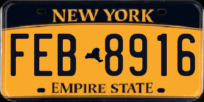 NY license plate FEB8916