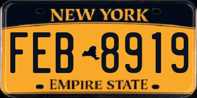 NY license plate FEB8919
