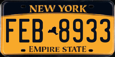 NY license plate FEB8933