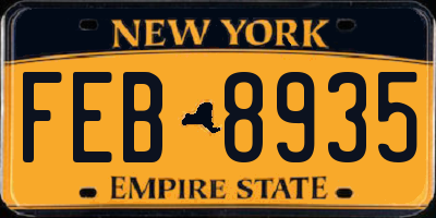 NY license plate FEB8935