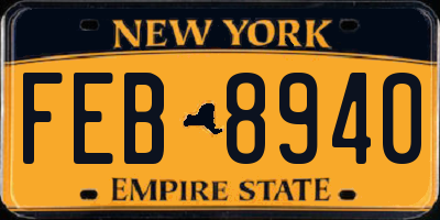 NY license plate FEB8940