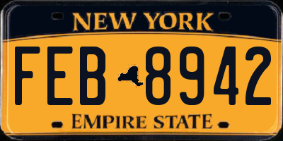 NY license plate FEB8942
