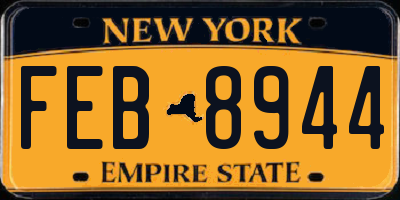 NY license plate FEB8944