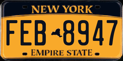 NY license plate FEB8947