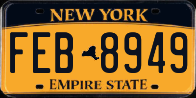 NY license plate FEB8949