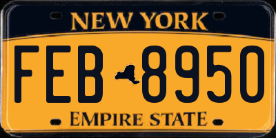 NY license plate FEB8950