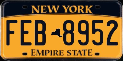 NY license plate FEB8952