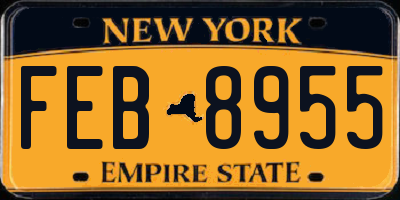 NY license plate FEB8955