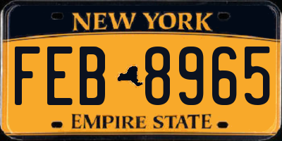 NY license plate FEB8965