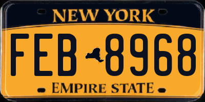 NY license plate FEB8968