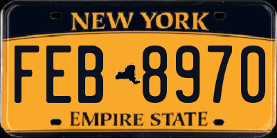 NY license plate FEB8970