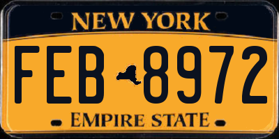NY license plate FEB8972